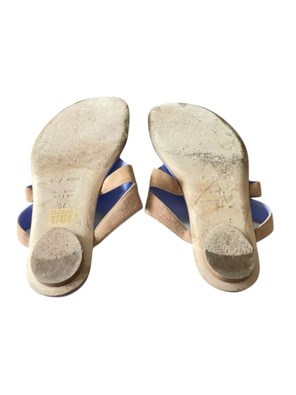 Sergio Rossi ❤︎︎ Heart Shaped Thong Leather Sandals ❤︎︎ Cornflower Blue ❤︎︎ 36 - Picture 13 of 16
